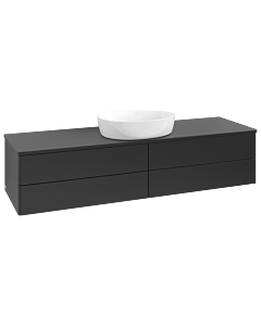 Villeroy &amp; Boch Antao vanity unit K25050PD 160x36x50cm, tap hole, washbasin top color: black matt lacquer