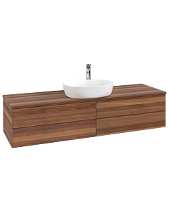 Meuble vasque Villeroy &amp; Boch Antao K25052HM 160 x 36 x 50 cm, percé pour robinetterie, plan vasque couleur noyer chaud, noyer chaud