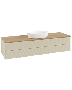 Villeroy &amp; Boch Antao vanity unit K25111HJ 160x36x50cm, washbasin top color honey oak, silk grey matt lacquer