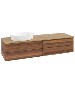 Meuble vasque Villeroy &amp; Boch Antao K26011HM 160 x 36 x 50 cm, plan vasque couleur chêne miel, noyer chaud