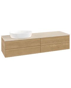 Villeroy &amp; Boch Antao vanity unit K26013HN 160x36x50cm, washbasin top color botticino, honey oak