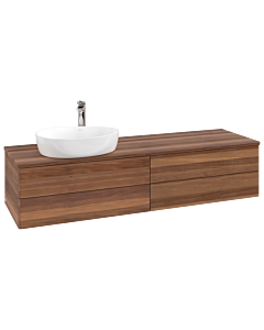 Villeroy und Boch Antao Waschtisch-Unterschrank K26052HM 160x36x50cm, Hahnlochbohrung, Waschbeckenplattenfarbe warm walnut, warm walnut