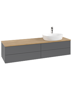 Villeroy und Boch Antao Waschtisch-Unterschrank K27051GK 160x36x50cm, Hahnloch, Waschbeckenplattenfarbe honey oak, anthracite matt lacquer