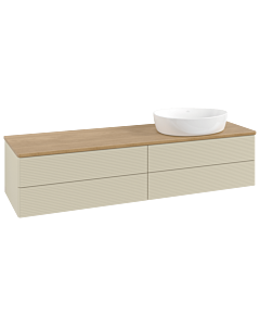 Villeroy &amp; Boch Antao vanity unit K27111HJ 160x36x50cm, washbasin top color honey oak, silk grey matt lacquer