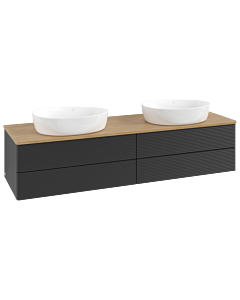 Villeroy und Boch Antao Waschtisch-Unterschrank K28111PD 160x36x50cm, Waschbeckenplattenfarbe honey oak, black matt lacquer