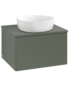 Meuble vasque Villeroy &amp; Boch Antao K29010HL 60 x 36 x 50 cm, coloris du plan vasque : laque mate vert feuille