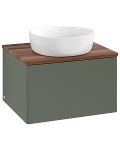 Villeroy und Boch Antao Waschtisch-Unterschrank K29012HL 60x36x50cm, Waschbeckenplattenfarbe warm walnut, leaf green matt lacquer