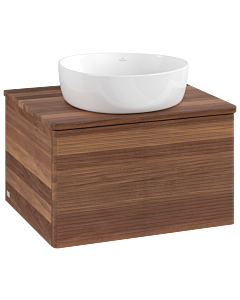 Villeroy und Boch Antao Waschtisch-Unterschrank K29112HM 60x36x50cm, Waschbeckenplattenfarbe warm walnut, warm walnut