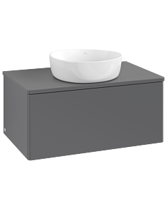 Villeroy und Boch Antao Waschtisch-Unterschrank K30010GK 80x36x50cm, Waschbeckenplattenfarbe Lack, anthracite matt lacquer
