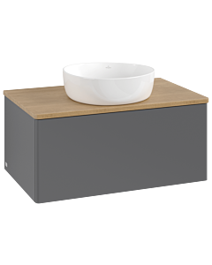 Villeroy und Boch Antao Waschtisch-Unterschrank K30011GK 80x36x50cm, Waschbeckenplattenfarbe honey oak, anthracite matt lacquer