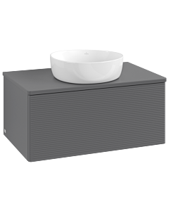Villeroy und Boch Antao Waschtisch-Unterschrank K30110GK 80x36x50cm, Waschbeckenplattenfarbe Lack, anthracite matt lacquer