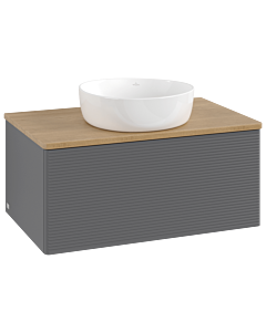 Villeroy und Boch Antao Waschtisch-Unterschrank K30111GK 80x36x50cm, Waschbeckenplattenfarbe honey oak, anthracite matt lacquer