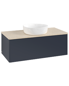 Villeroy und Boch Antao Waschtisch-Unterschrank K31013HG 100x36x50cm, Waschbeckenplattenfarbe botticino, midnight blue matt lacquer