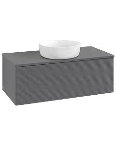 Villeroy und Boch Antao Waschtisch-Unterschrank K31110GK 100x36x50cm, Waschbeckenplattenfarbe Lack, anthracite matt lacquer