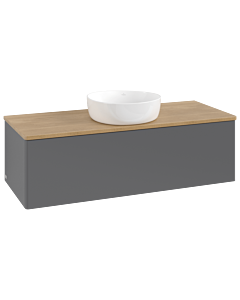 Villeroy und Boch Antao Waschtisch-Unterschrank K32011GK 120x36x50cm, Waschbeckenplattenfarbe honey oak, anthracite matt lacquer