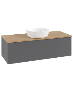 Villeroy und Boch Antao Waschtisch-Unterschrank K32111GK 120x36x50cm, Waschbeckenplattenfarbe honey oak, anthracite matt lacquer