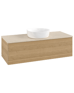Villeroy &amp; Boch Antao vanity unit K32113HN 120x36x50cm, washbasin top color botticino, honey oak