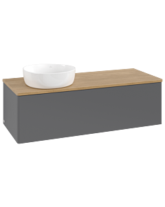 Villeroy und Boch Antao Waschtisch-Unterschrank K33011GK 120x36x50cm, Waschbeckenplattenfarbe honey oak, anthracite matt lacquer