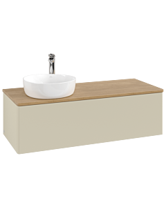 Villeroy &amp; Boch Antao vanity unit K33051HJ 120x36x50cm, tap hole, washbasin top color honey oak, silk grey matt lacquer