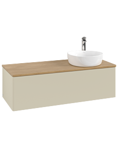 Villeroy und Boch Antao Waschtisch-Unterschrank K34051HJ 120x36x50cm, Hahnloch, Waschbeckenplattenfarbe honey oak, silk grey matt lacquer