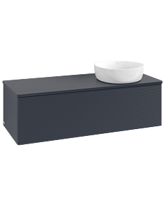 Villeroy und Boch Antao Waschtisch-Unterschrank K34110HG 120x36x50cm, Waschbeckenplattenfarbe Lack, midnight blue matt lacquer