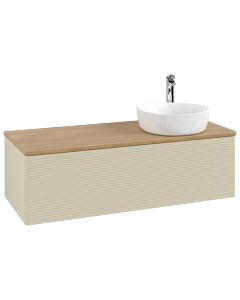 Villeroy und Boch Antao Waschtisch-Unterschrank K34151HJ 120x36x50cm, Hahnloch, Waschbeckenplattenfarbe honey oak, silk grey matt lacquer