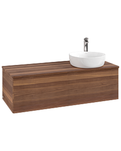 Villeroy und Boch Antao Waschtisch-Unterschrank K34152HM 120x36x50cm, Hahnloch, Waschbeckenplattenfarbe warm walnut, warm walnut