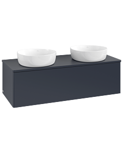 Villeroy und Boch Antao Waschtisch-Unterschrank K35010HG 120x36x50cm, Waschbeckenplattenfarbe Lack, midnight blue matt lacquer