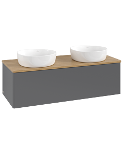 Villeroy und Boch Antao Waschtisch-Unterschrank K35011GK 120x36x50cm, Waschbeckenplattenfarbe honey oak, anthracite matt lacquer