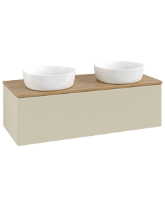Villeroy &amp; Boch Antao vanity unit K35011HJ 120x36x50cm, washbasin top color honey oak, silk grey matt lacquer