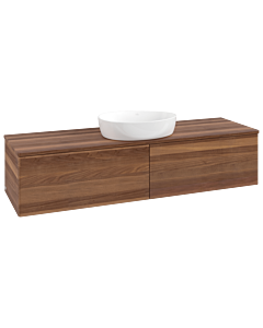 Meuble vasque Villeroy &amp; Boch Antao K36012HM 160 x 36 x 50 cm, plan vasque couleur noyer chaud, noyer chaud