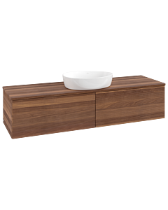 Meuble vasque Villeroy &amp; Boch Antao K36112HM 160 x 36 x 50 cm, plan vasque couleur noyer chaud, noyer chaud