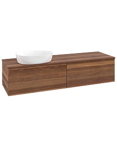 Meuble vasque Villeroy &amp; Boch Antao K37012HM 160 x 36 x 50 cm, plan vasque couleur noyer chaud, noyer chaud