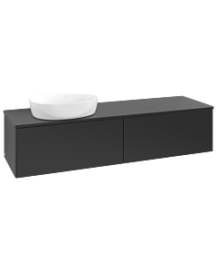 Villeroy &amp; Boch Antao vanity unit K37050PD 160x36x50cm, tap hole, washbasin top color: black matt lacquer