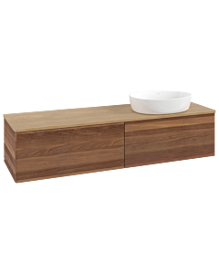 Meuble vasque Villeroy &amp; Boch Antao K38011HM 160 x 36 x 50 cm, plan vasque couleur chêne miel, noyer chaud