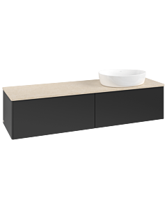 Villeroy und Boch Antao Waschtisch-Unterschrank K38013PD 160x36x50cm, Waschbeckenplattenfarbe botticino, black matt lacquer