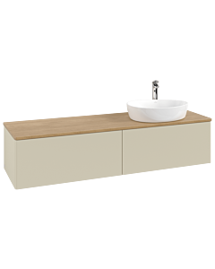 Villeroy &amp; Boch Antao vanity unit K38051HJ 160x36x50cm, tap hole, washbasin top color honey oak, silk grey matt lacquer