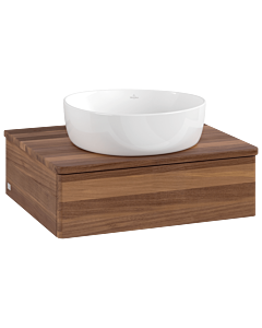 Villeroy &amp; Boch Antao vanity unit L07012HM with lighting, 60x19x50cm, washbasin top color warm walnut, warm walnut
