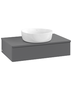 Villeroy & Boch Antao Waschtischunterschrank 800x190x500mm L08110GK mit Beleuchtung mit Struktur FK/AP: GK/0