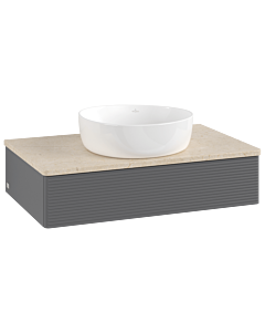 Villeroy & Boch Antao Waschtischunterschrank 800x190x500mm L08113GK mit Beleuchtung mit Struktur FK/AP: GK/3