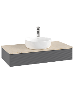 Villeroy & Boch Antao Waschtischunterschrank 1000x190x500mm L09153GK mit Beleuchtung mit Struktur FK/AP: GK/3