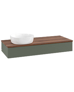 Villeroy und Boch Antao Waschtisch-Unterschrank L11112HL 120x19x50cm, Waschbeckenplattenfarbe warm walnut, leaf green matt lacquer