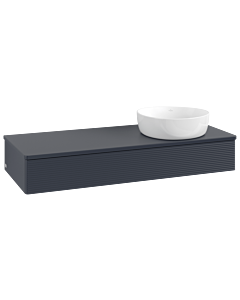 Villeroy und Boch Antao Waschtisch-Unterschrank L12110HG mit Beleuchtung, 120x19x50cm, Waschbeckenplattenfarbe Lack, midnight blue matt lacquer