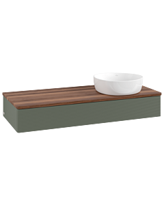 Villeroy und Boch Antao Waschtisch-Unterschrank L12112HL 120x19x50cm, Waschbeckenplattenfarbe warm walnut, leaf green matt lacquer