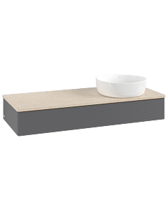 Villeroy & Boch Antao Waschtischunterschrank 1200x190x500mm L12113GK mit Beleuchtung mit Struktur FK/AP: GK/3