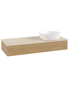 Villeroy und Boch Antao Waschtisch-Unterschrank L12113HN 120x19x50cm, Waschbeckenplattenfarbe botticino, honey oak