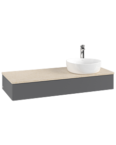 Villeroy & Boch Antao Waschtischunterschrank 1200x190x500mm L12153GK mit Beleuchtung mit Struktur FK/AP: GK/3