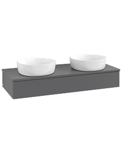 Villeroy & Boch Antao Waschtischunterschrank 1200x190x500mm L13110GK mit Beleuchtung mit Struktur FK/AP: GK/0