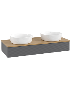 Villeroy & Boch Antao Waschtischunterschrank 1200x190x500mm L13111GK mit Beleuchtung mit Struktur FK/AP: GK/1