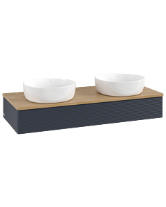 Villeroy & Boch Antao Waschtischunterschrank 1200x190x500mm L13111HG mit Beleuchtung mit Struktur FK/AP: HG/1